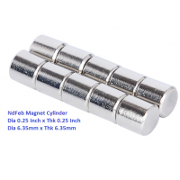 Neodymium (NdFeB) Magnets Rod / Cylinder 0.25 Inch x 0.25 Inch Neodymium (NdFeB) Magnets Rod / Cylinder 0.25 Inch x 0.25 Inch